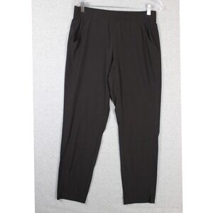 Eddie Bauer Traveler Ankle‎ Pants Womens Small Black Mid Rise Flat Front Pull On